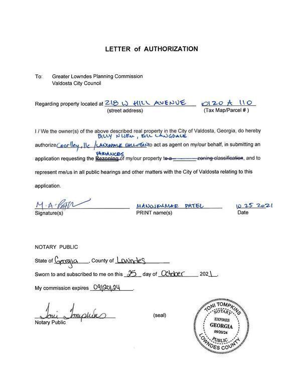 LETTER of AUTHORIZATION