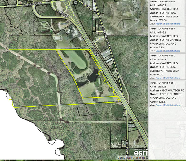 [9. REZ-2021-27 Charles Flythe, Val Tech Rd., 0055 015, 015A, 015B, 017, 16.2 ac., well & septic, CH to R1]