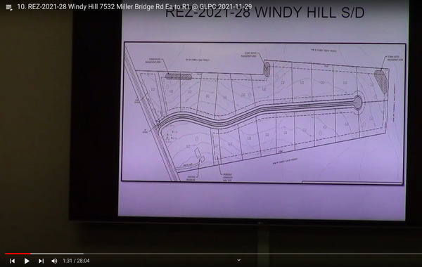 Plat map, REZ-2021-28, Miller Bridge Road