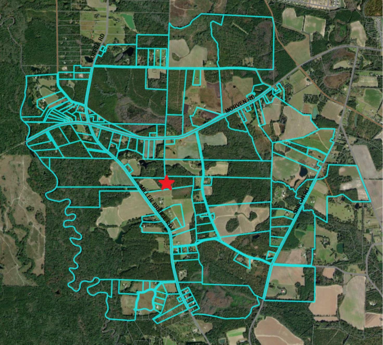 Location Aerial map with parcels