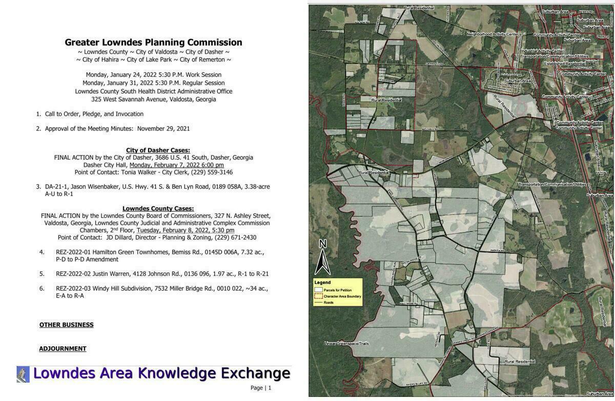 [Agenda, Opposition to Miller Bridge Road rezoning]