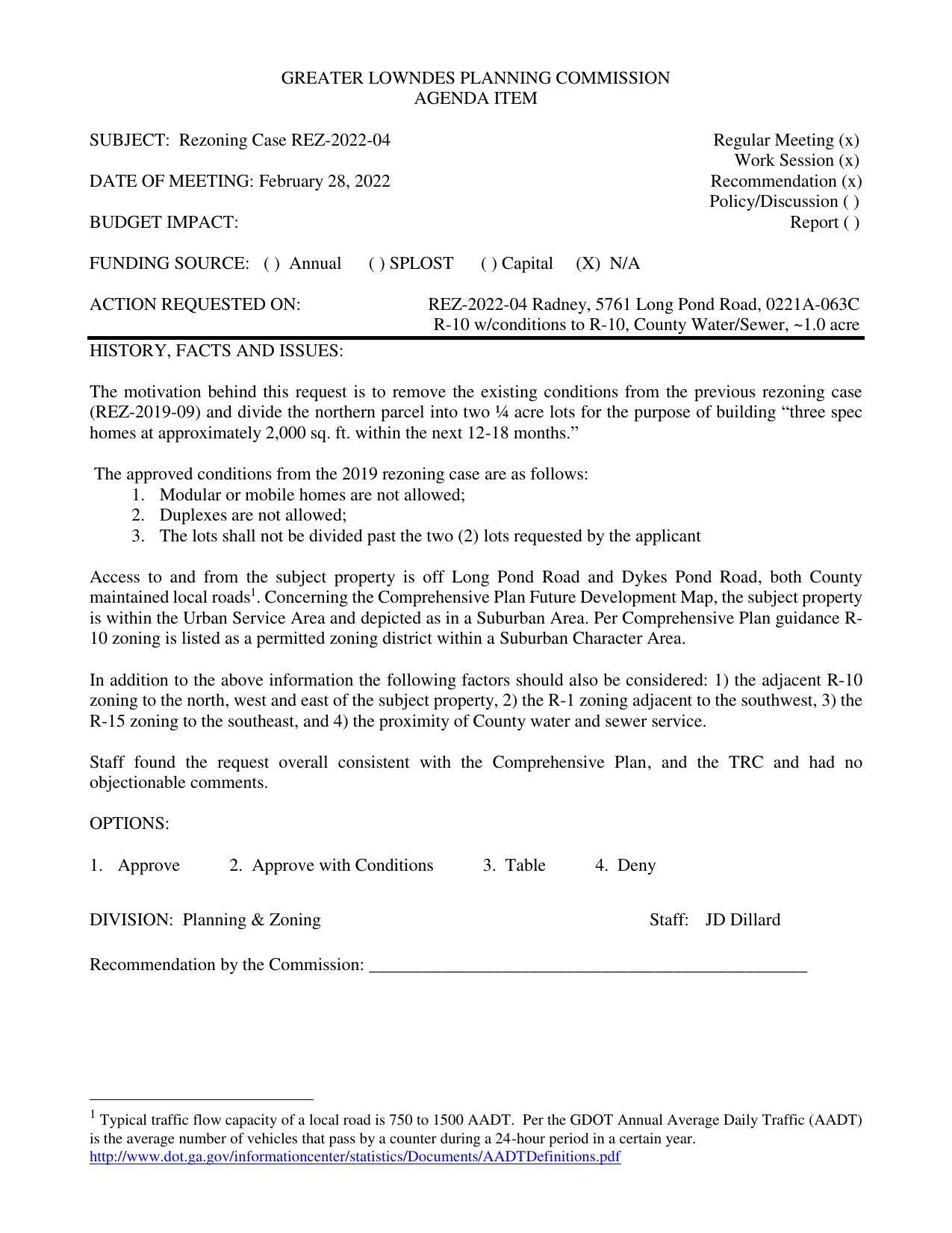 Staff recommends approval with conditions
