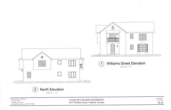 North Elevation, Williams Street Elevation