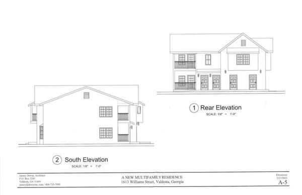 South Elevation, Rear Elevation