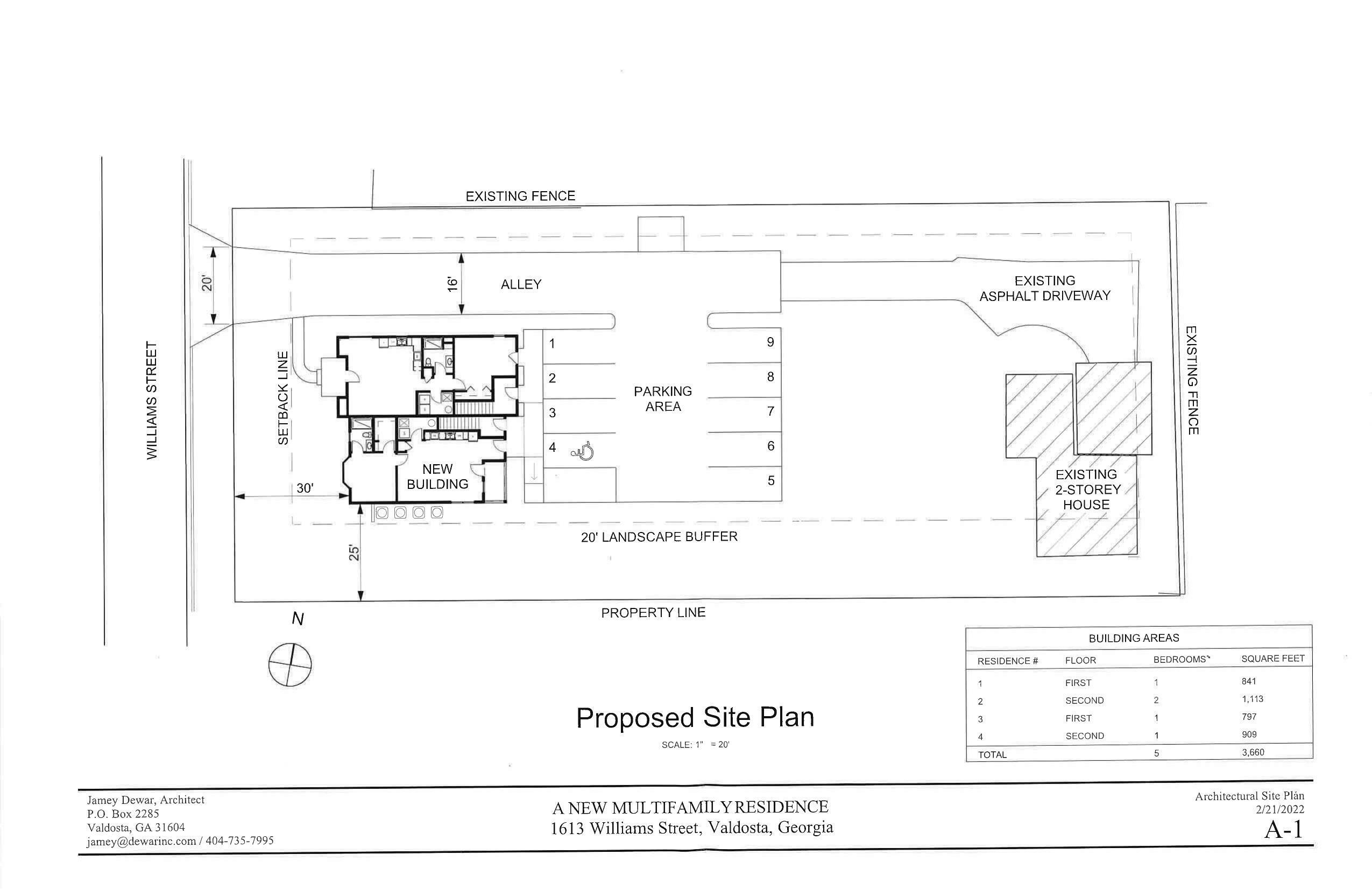 Architectural Site Plan --Jamey Deviat Architect