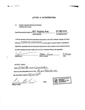 [LETTER of AUTHORIZATION]