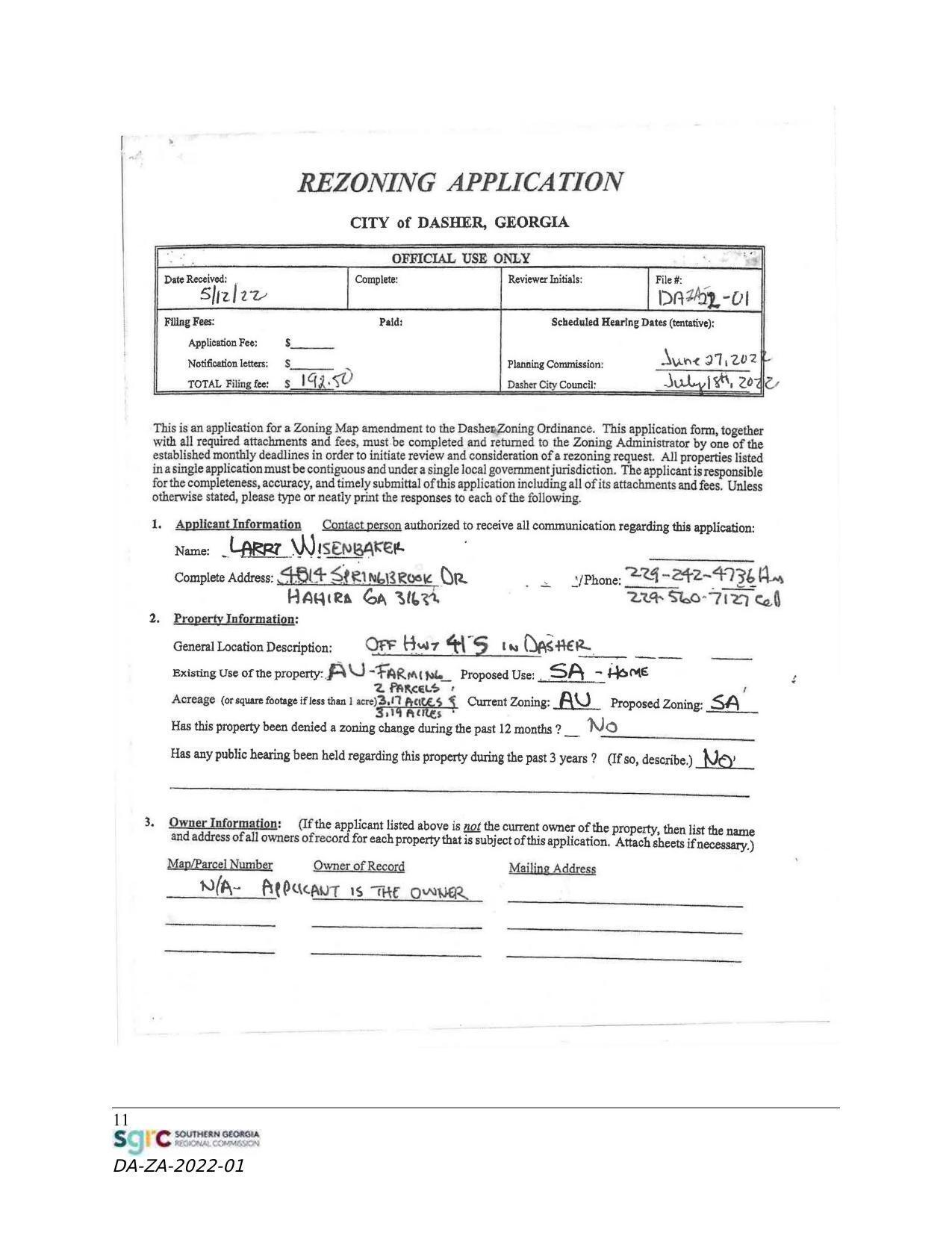 Rezoning Application