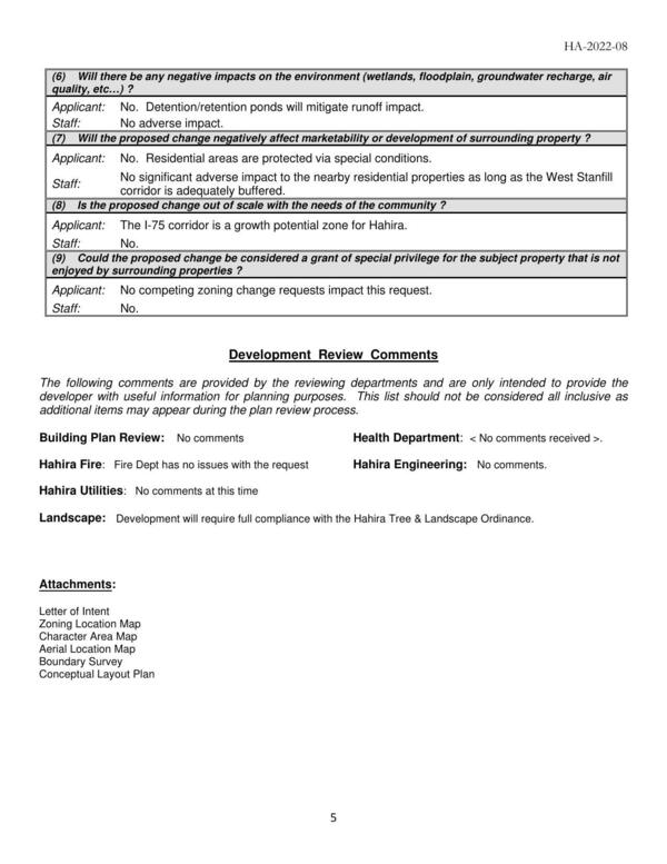 Applicant: No. Detention/retention ponds will mitigate runoff impact.