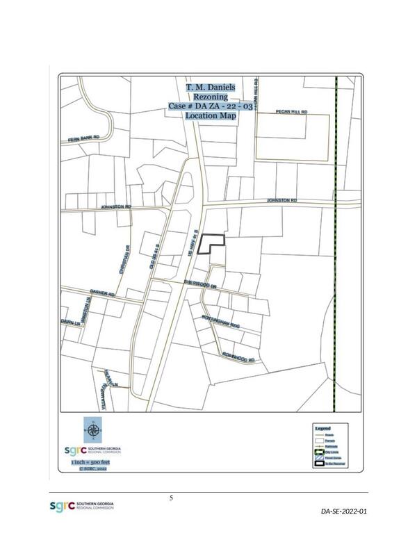 Rezoning Loczation Map DA-ZA-22-03 T.M. Daniels