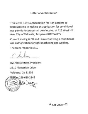 [Letter of Authorization]
