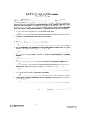 [Zoning Change Questionnaire]