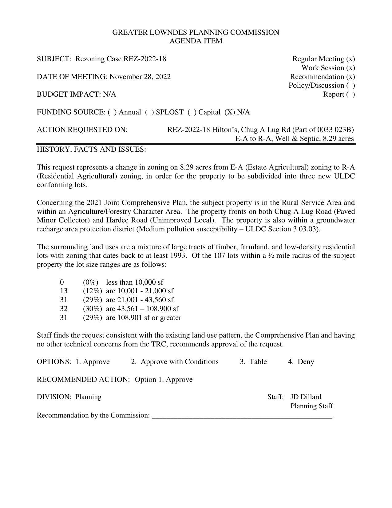 in order for the property to be subdivided into three new ULDC conforming lots.