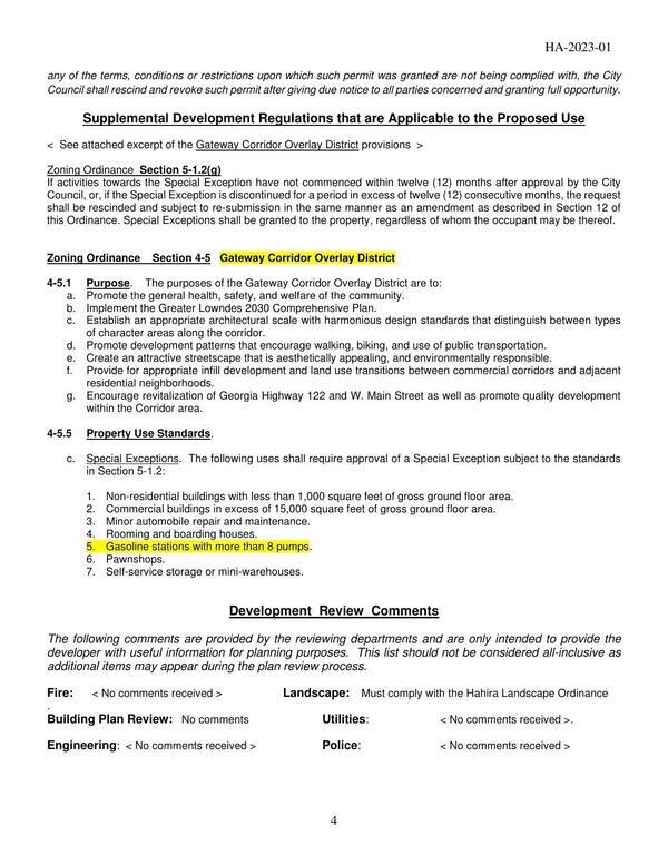 Supplemental Development Regulations that are Applicable to the Proposed Use