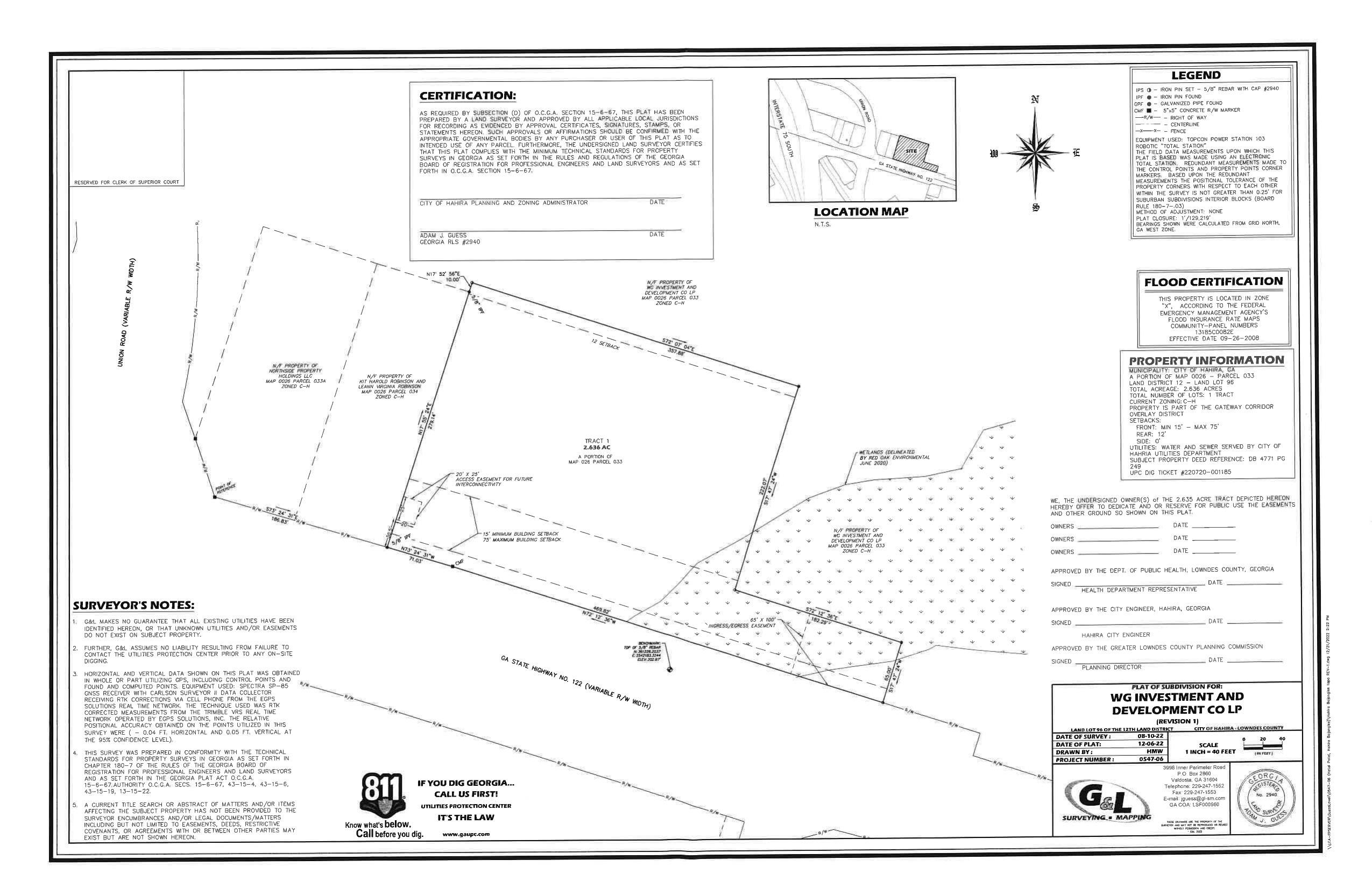 SURVEY Plat of Subdivision