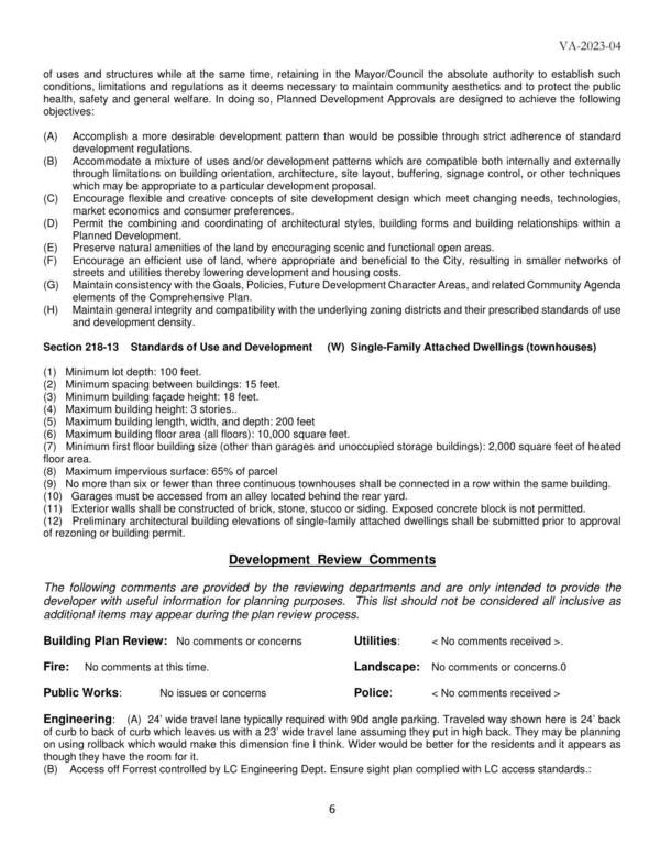 Supplemental Regulations in the LDR Applicable to the Proposal, Development Review Comments