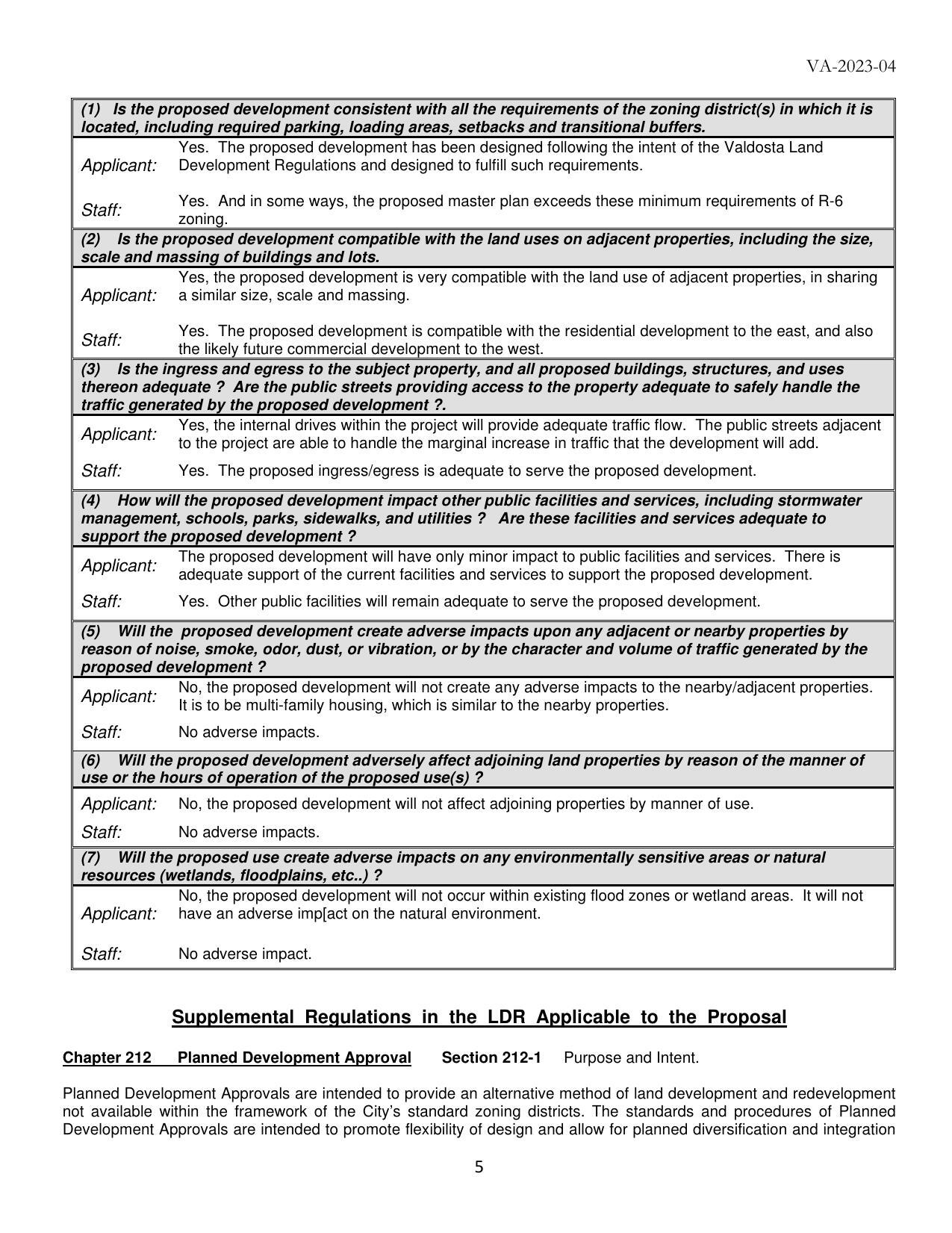 Planned Development Review Criteria