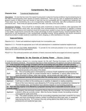 [Comprehensive Plan Issues & Standards for the Exercise of Zoning Power (Review Criteria)]