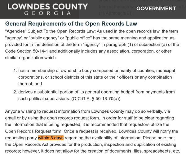 Open Records Law --lowndescounty.com