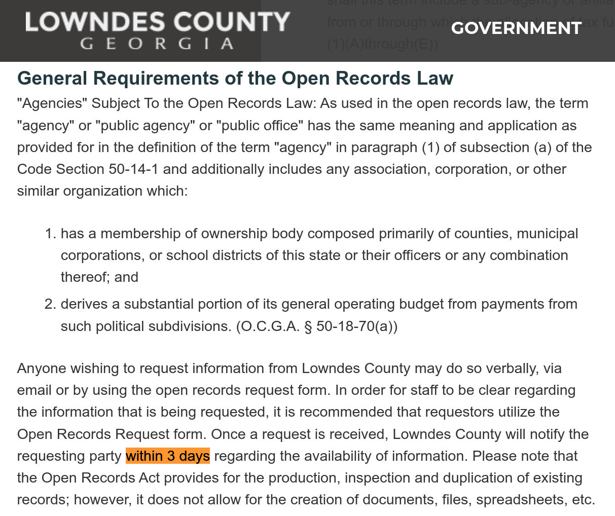 [Open Records Law --lowndescounty.com]