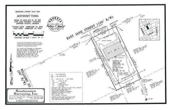 REZONING SURVEY PLAT FOR Anthony Tong