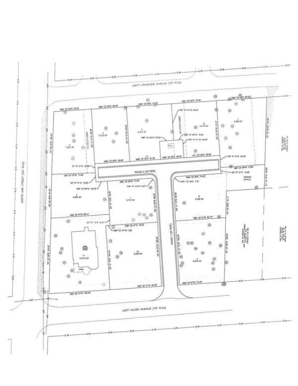 Survey Plat North Oak Street at West Alden Avenue