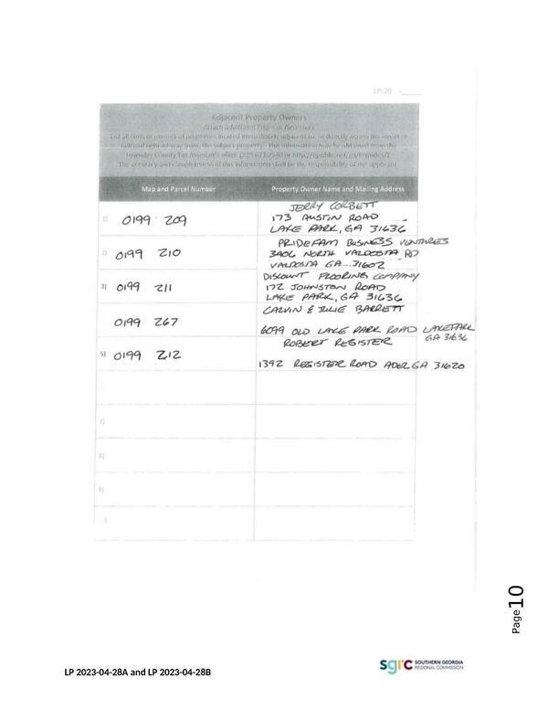 Adjacent Property Owners