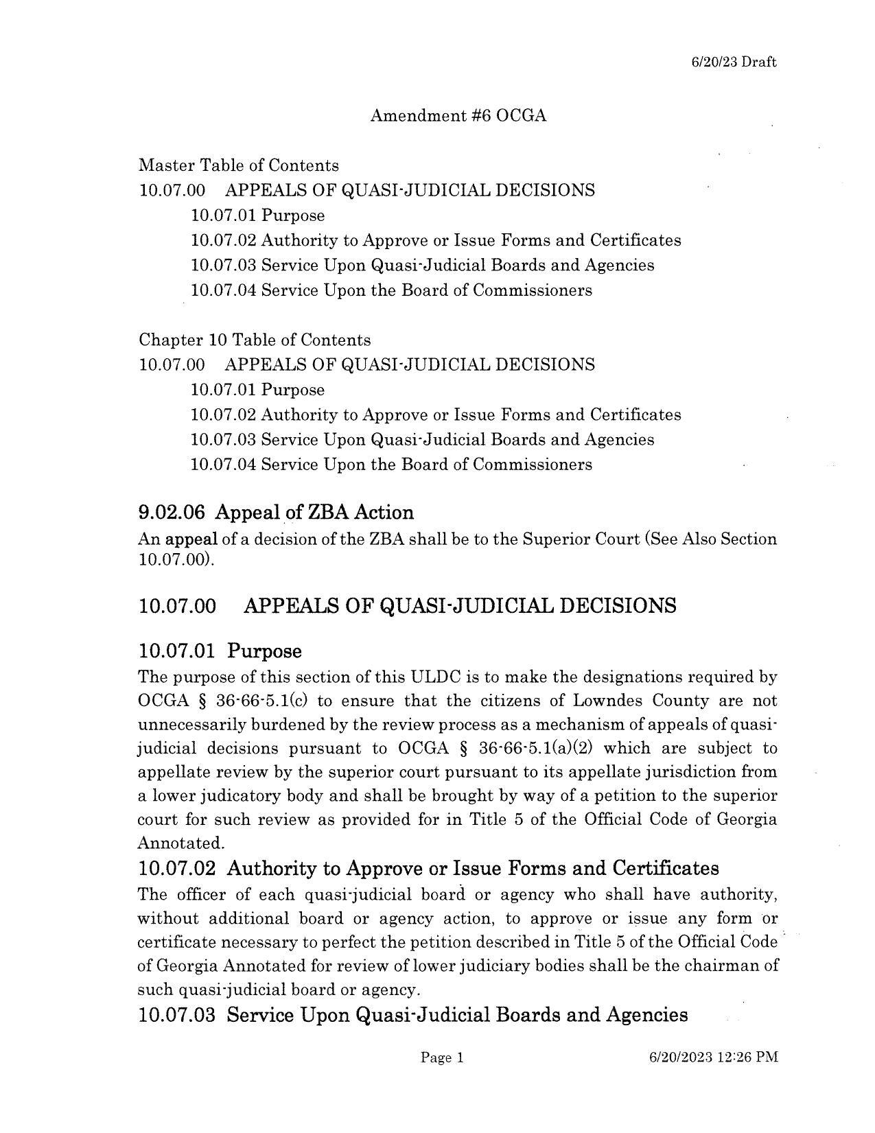 Amendment #6 OCGA (plain)