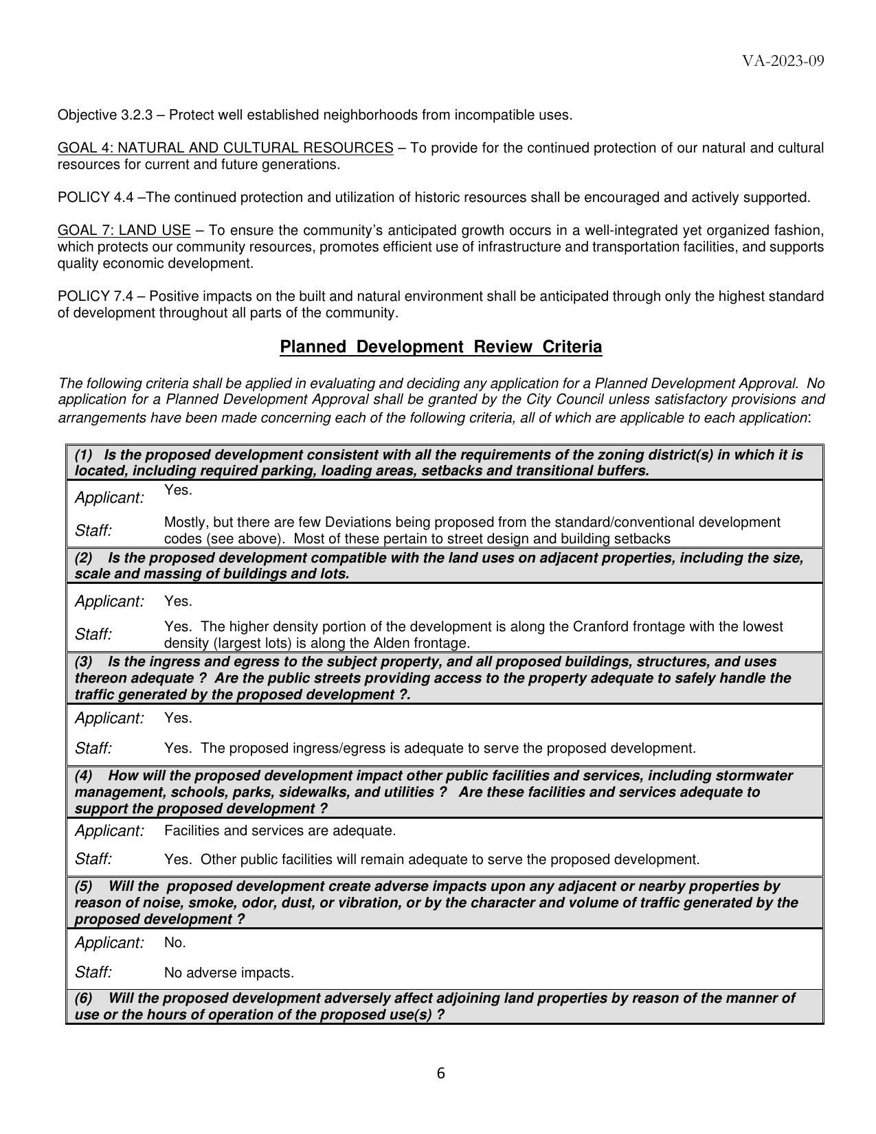 Planned Development Review Criteria