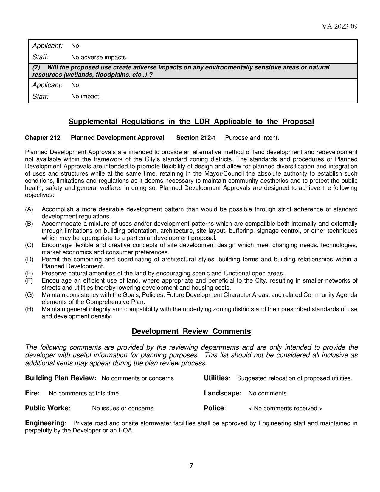 Supplemental Regulations in the LDR Applicable to the Proposal