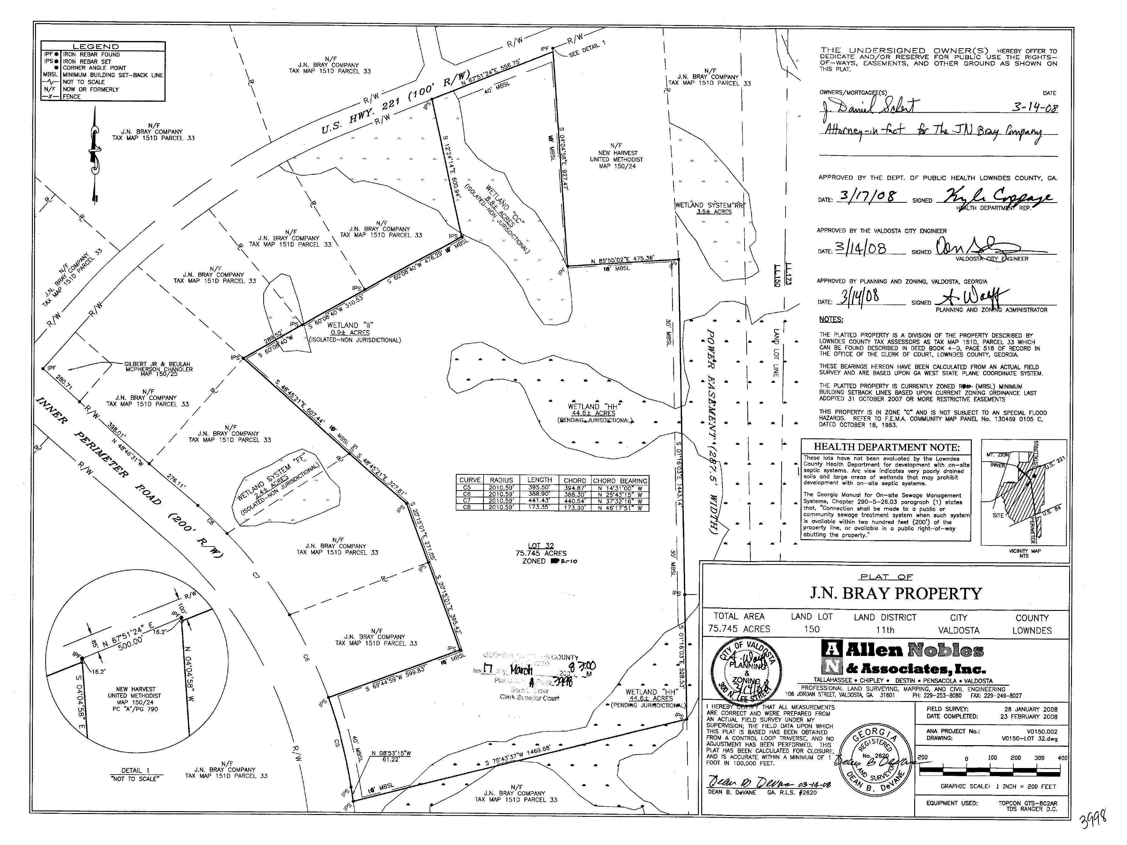 Plat of J.N. Bray Property