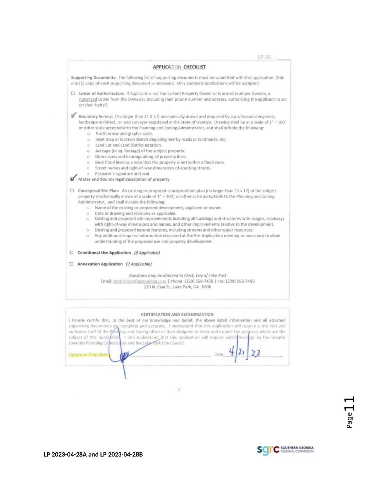 Application Checklist
