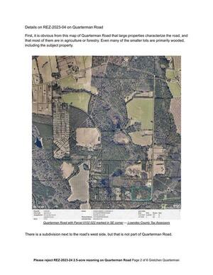 [Details: agriculture and forestry, and subdivision is not part of Quarterman Road]
