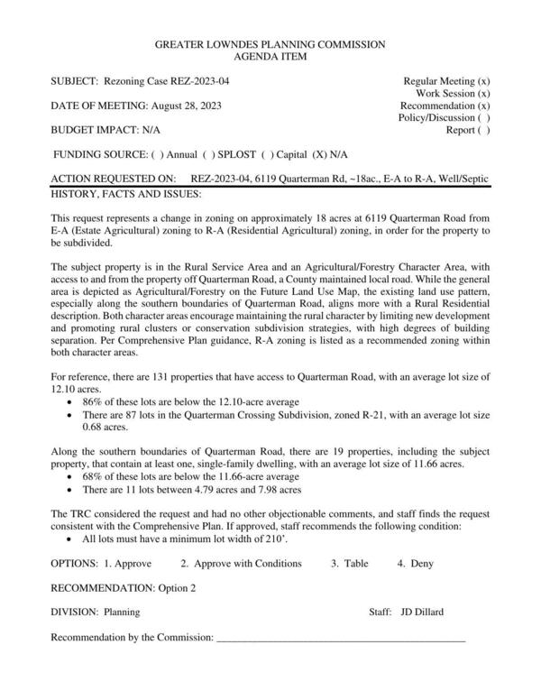 in order for the property to be subdivided