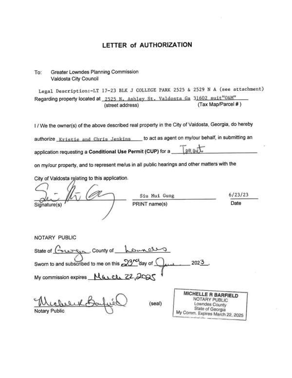 LETTER of AUTHORIZATION