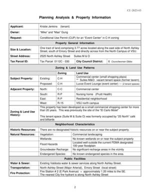 [Planning Analysis & Property Information]