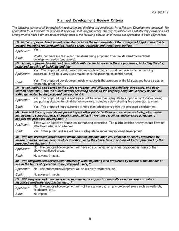 Planned Development Review Criteria