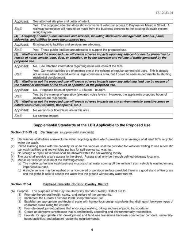 Supplemental Standards of the LDR Applicable to the Proposed Use