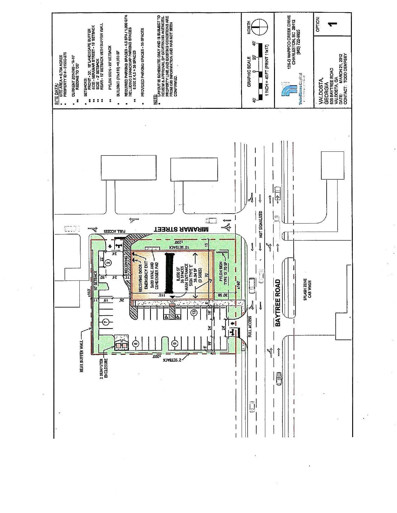 Plan at Baytree Road and Miramar Street
