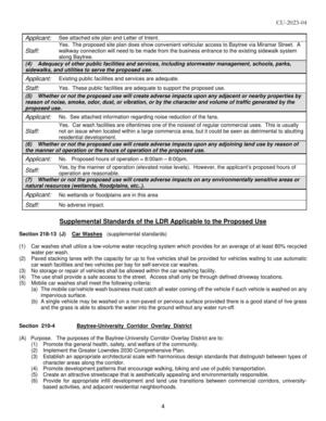 [Supplemental Standards of the LDR Applicable to the Proposed Use]