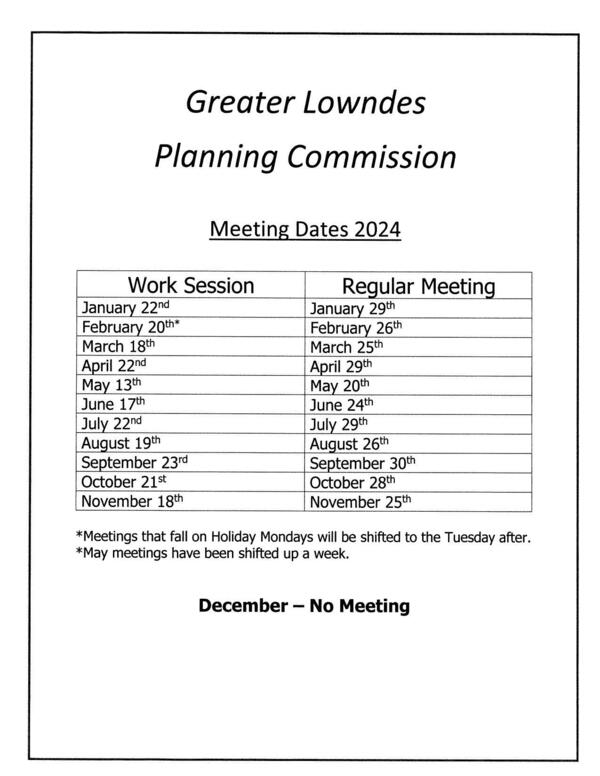 GLPC Meeting Dates 2024