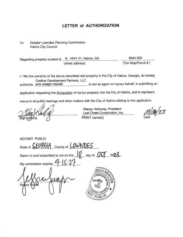 LETTER of AUTHORIZATION