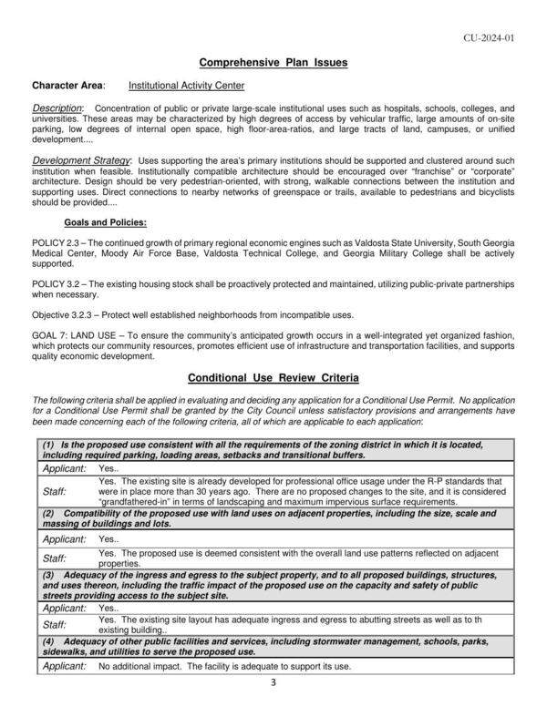 Comprehensive Plan Issues