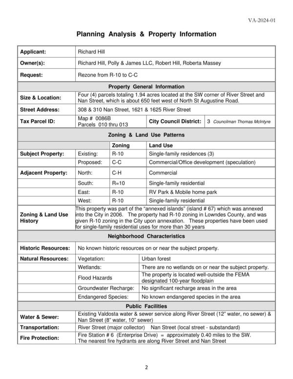 Planning Analysis & Property Information
