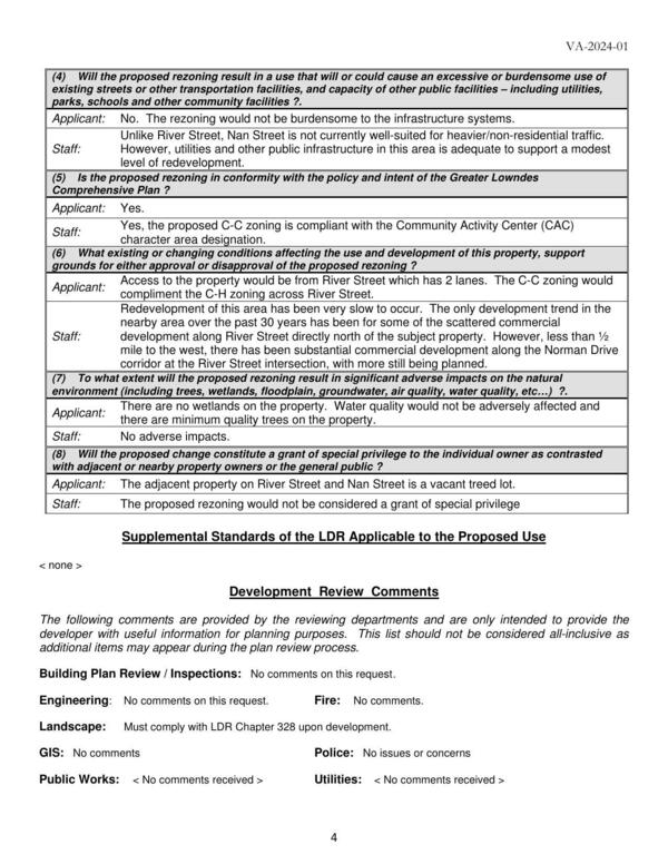 Development Review Comments