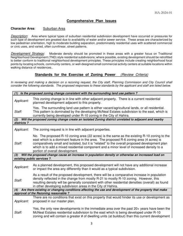 Comprehensive Plan Issues