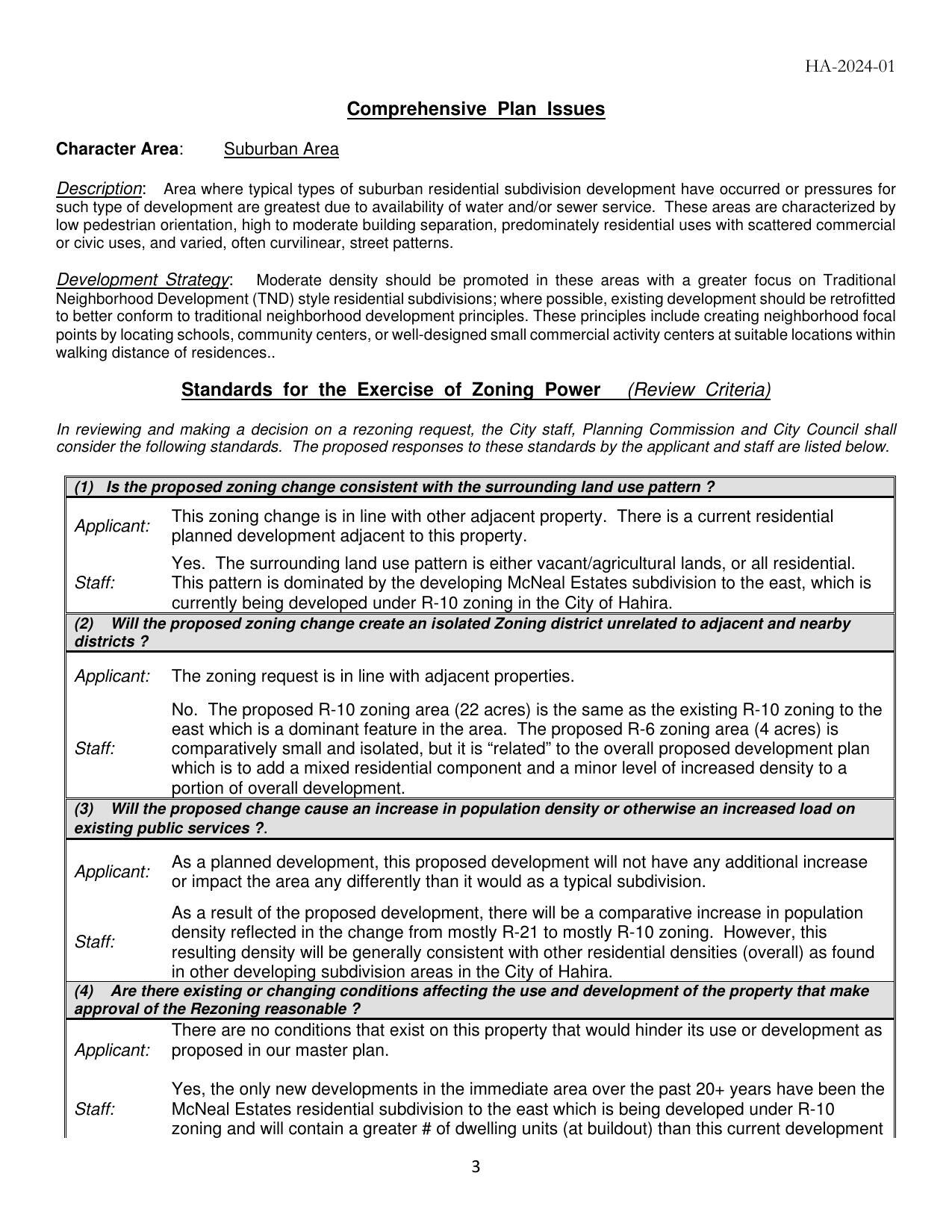 Comprehensive Plan Issues