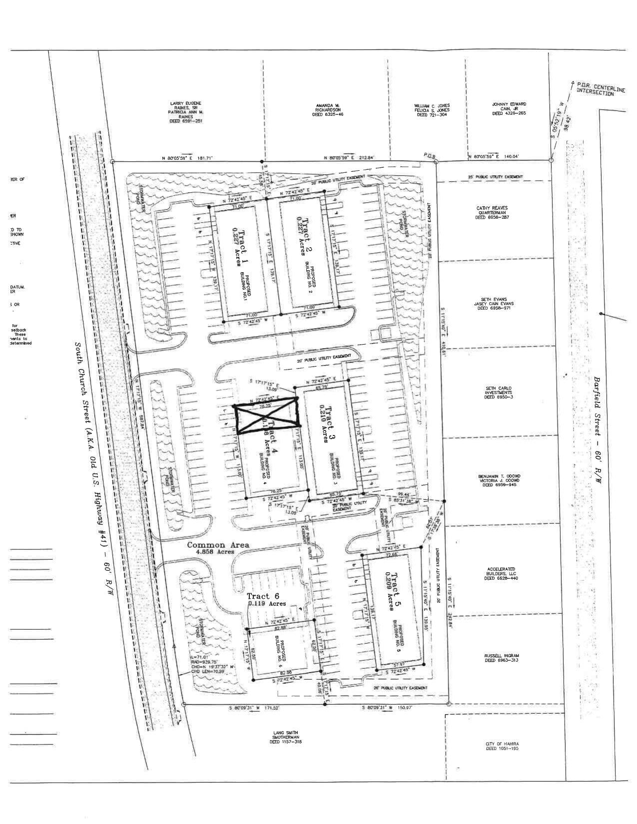 Survey with one area marked