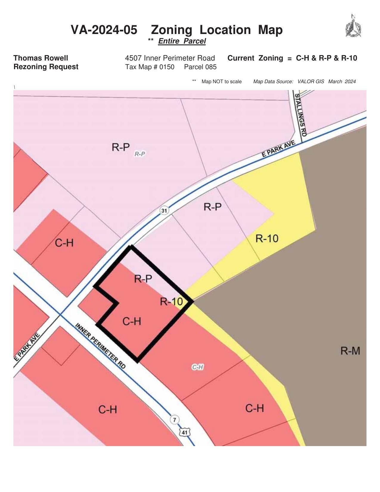 Entire Parcel Zoning Location Map