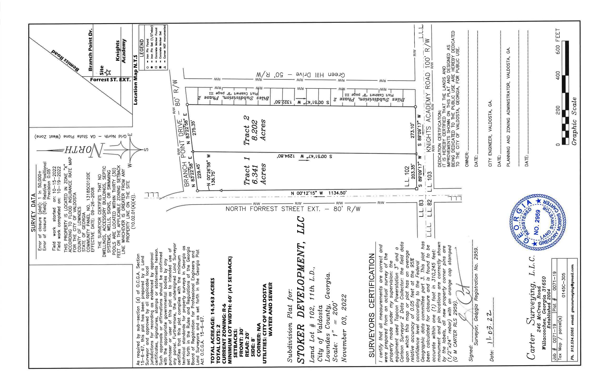 Subdivision Plat for Stoker Development, LLC