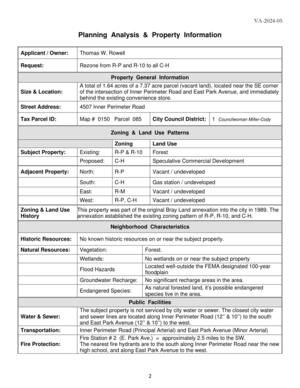 [Planning Analysis & Property Information]